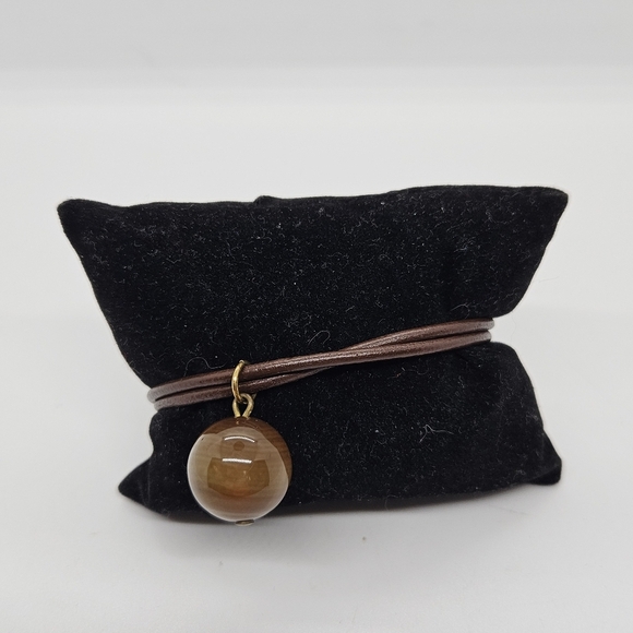Athens Protasis brown cord bracelet with round brown bead - Picture 1 of 3